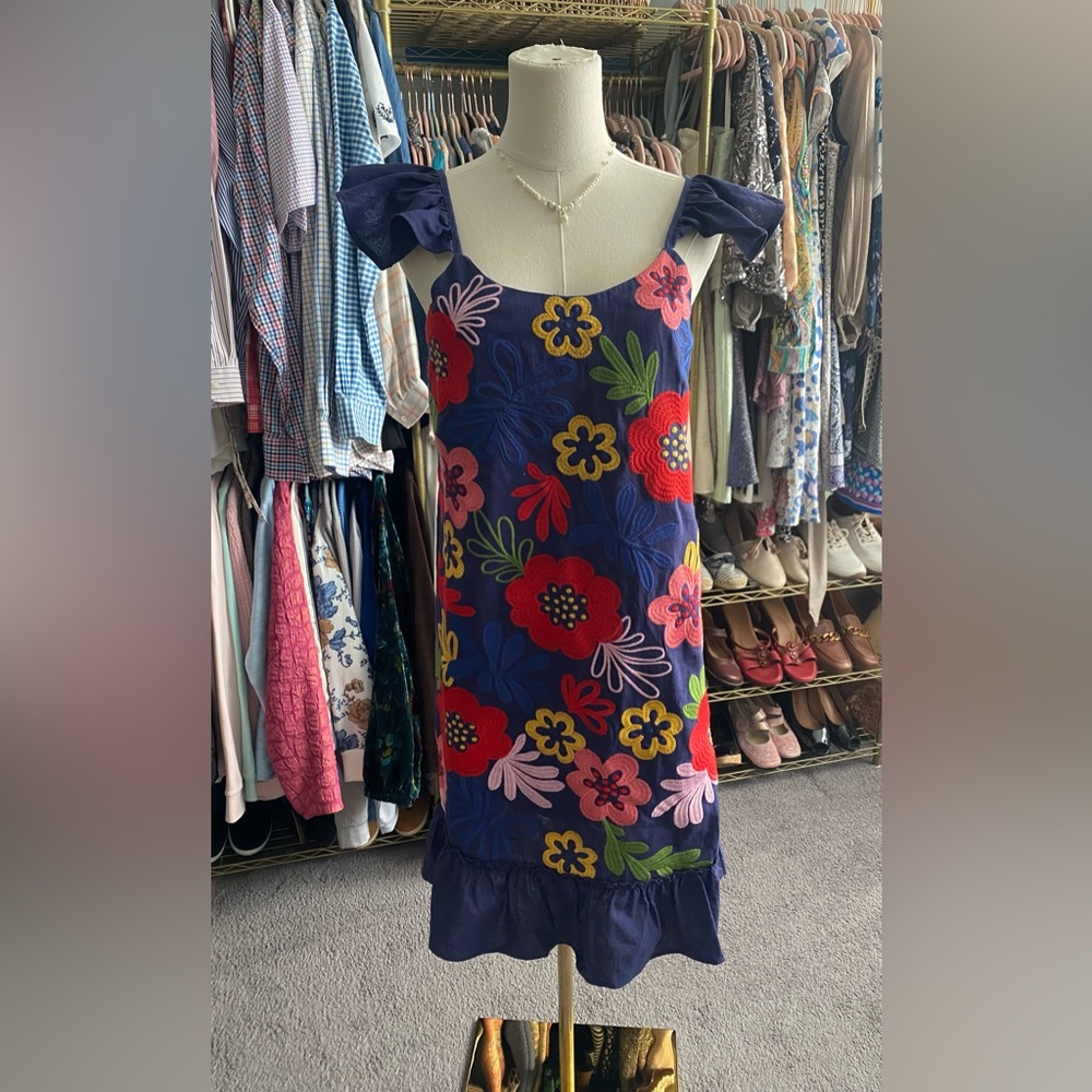 Andree by UNIT Simply Adore You Floral Dress - Navy Midi Dress Size M - Picture 4 of 12